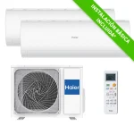 Aire acondicionado multisplit 2x1 HAIER Perla 40 Wi-Fi 2000+3000 fg Instalación básica incluida