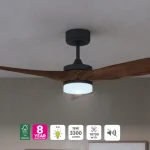 Ventilador de techo con luz silencioso DC 37W con mando ø112 cm Chris INSPIRE negro luz CCT 3 aspas| 6 velocidades| modo verano/invierno| brisa| temporizador| recomendado de 13 a 20m² - Imagen 2
