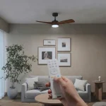 Ventilador de techo con luz silencioso DC 37W con mando ø112 cm Chris INSPIRE negro luz CCT 3 aspas| 6 velocidades| modo verano/invierno| brisa| temporizador| recomendado de 13 a 20m² - Imagen 3