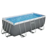Piscina tubular de acero gris rectangular 4.1x2.01x1.22 m con depuradora de cartucho y escalera de seguridad BESTWAY - Imagen 2