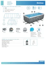 Piscina tubular de acero gris rectangular 4.1x2.01x1.22 m con depuradora de cartucho y escalera de seguridad BESTWAY - Imagen 3